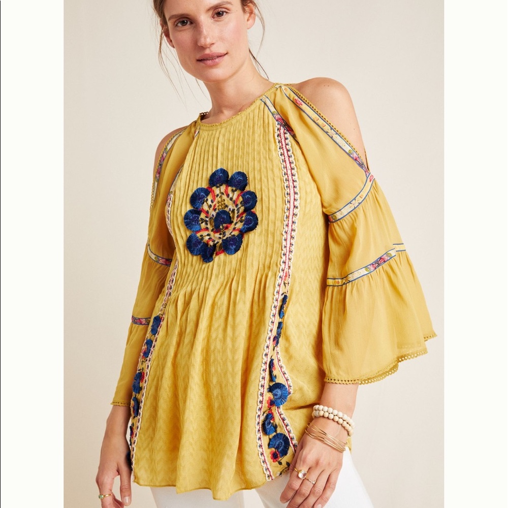 Anthropologie Bexley Open Shoulder Tunic